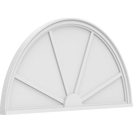 Ekena Millwork Half Round 4 Spoke Architectural Grade PVC Pediment, 48"W x 24"H x 2"P PEDPS048X240HRO04